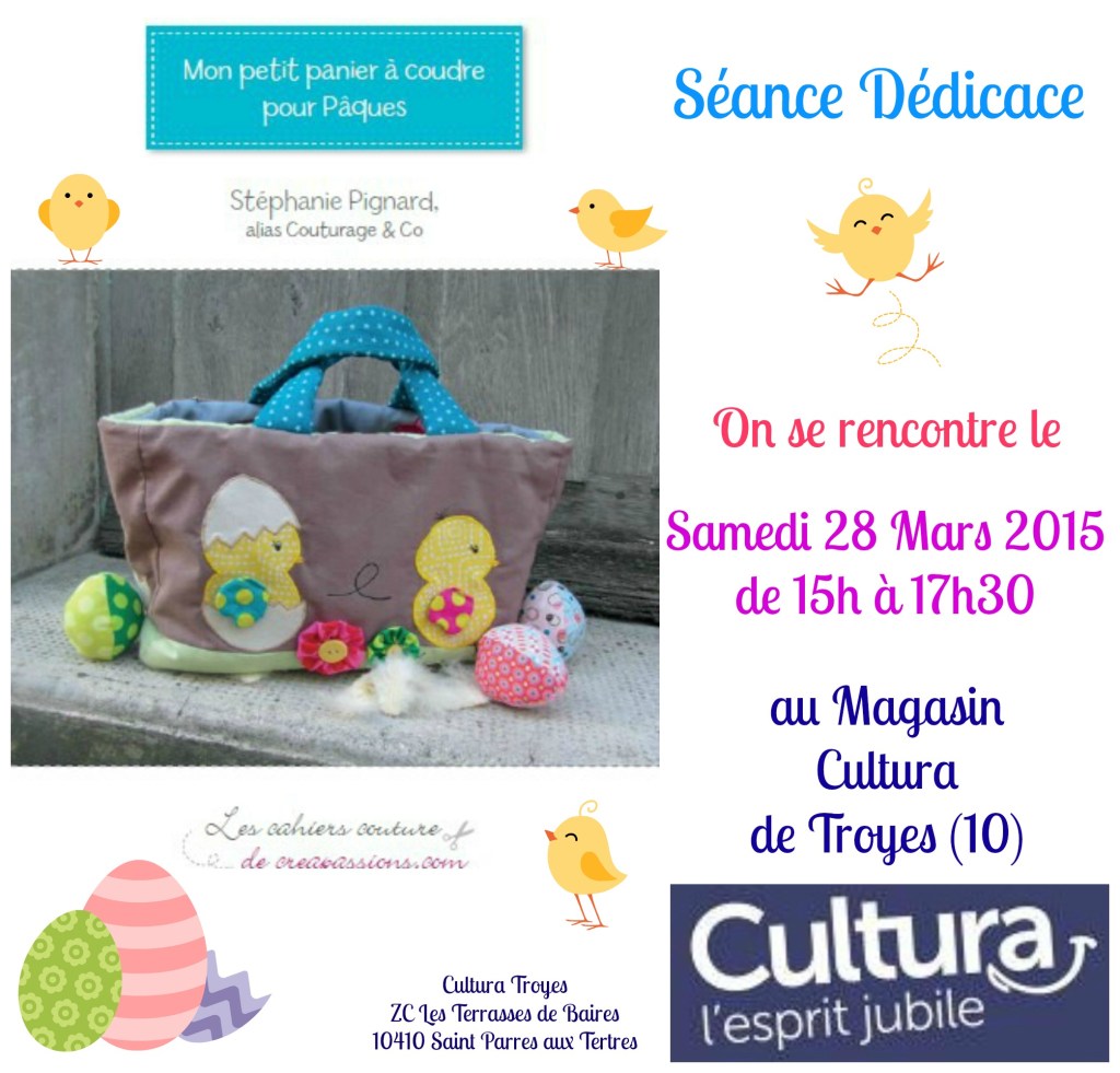 Dédicace Cultura 28 Mars 2015 Couturage & Co